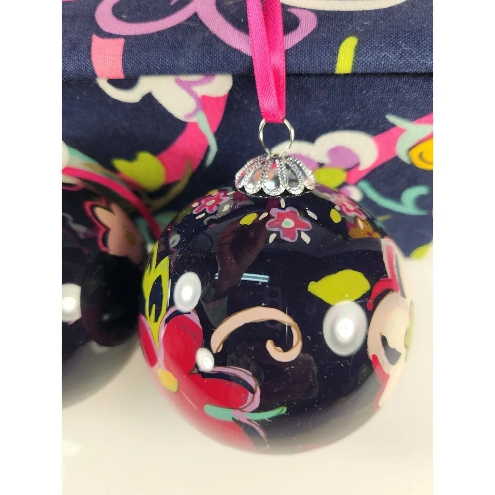 Vera Bradley Ornament Trio Flowers 2012 Beautiful Keepsake Box! NEW!